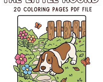 The Little Hound Coloring Pages: 20 Bold and Easy Printable Designs| Dog Moments for Kids