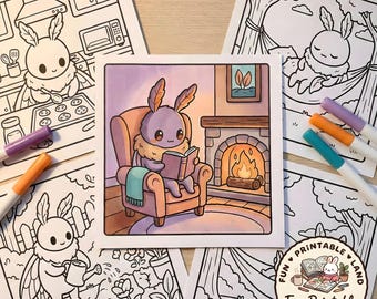 Kawai Mothman moments Coloring Pages| 40 Bold and Easy Designs| Cozy, Spooky Cryptid Coloring Book for Adults & Teens| Instant Download PDF