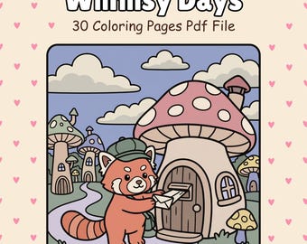 Whimsy Days Coloring Pages | 30 Bold Animal Designs (Digital Download)