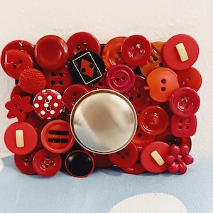 Upcycled Button Magnet: Recycled Locker Board Art (2.5 x 3.5")