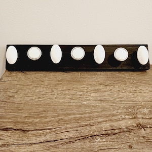 Knob Rail for Necklaces Aprons Leashes Etc Recycled Refinished Wood Vintage Upcycled Knobs Sturdy Back Hangers
