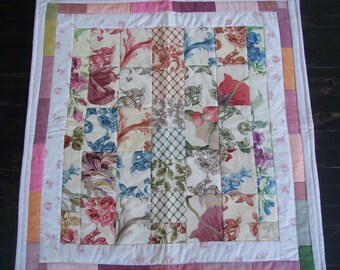 Shabby Chic One Patch Vintage Cotton Handmade Washable Table Topper Wallhanging