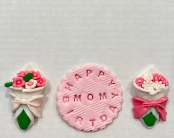 Flowers Fondant cupcake topper