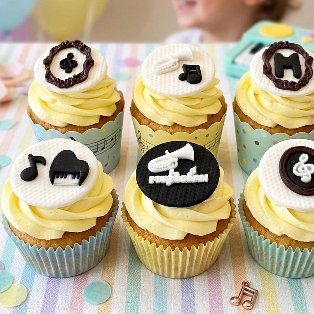 Piano, Guitar, Musical Instrument Fondant Cupcake/cake Topper - Etsy
