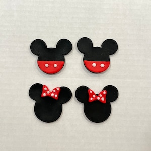 Mickey Minnie inspired fondant cupcake topper