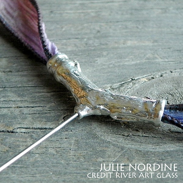 Sterling Silver Changeable Bead Pendant . TWIG . Interchangeable . Julie Nordine . Credit River Art Glass