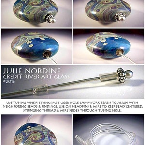 Bead Alignment Tubing . 1-5 Foot . Clear Vinyl Tubing . For 3/32 Lampwork Bead Holes . Julie Nordine . Credit River Art Glass image 2