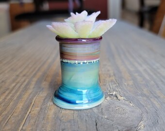 Handmade Art Glass Miniature Vase . Julie Nordine . CreditRiverArtGlass . V107