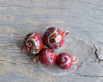 Handmade Art Glass Earring Bead Sets . Lampwork Glass . Julie Nordine . CreditRiverArtGlass . ES103