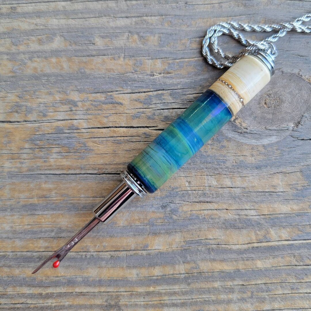 Handmade Art Glass Reversible Seam Ripper Necklace . Lampwork Etsy