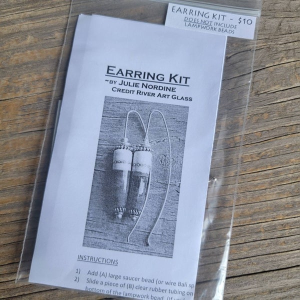 EARRING KIT . Does NOT include Lampwork beads . Julie Nordine . EK1