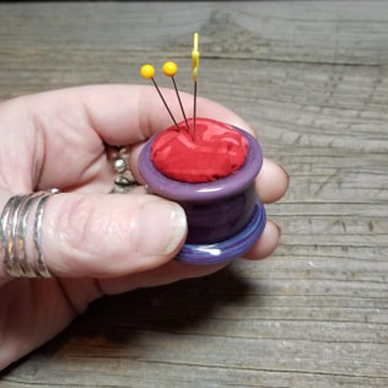 Credit River Art Glass Lampwork PC1 Mini Pin Cushion Julie Nordine Handmade Art Glass