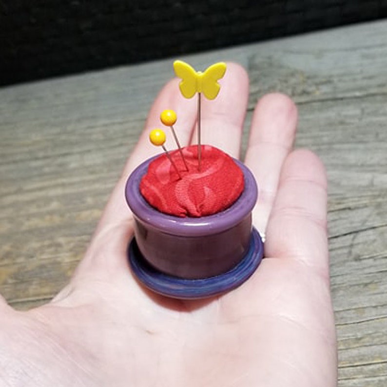 Credit River Art Glass Lampwork PC1 Mini Pin Cushion Julie Nordine Handmade Art Glass