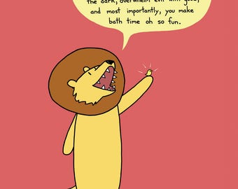 Lion's Ode To the Rubber Ducky Greeting Card