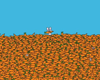 Bunny In A Sea Of Carrots Art Print