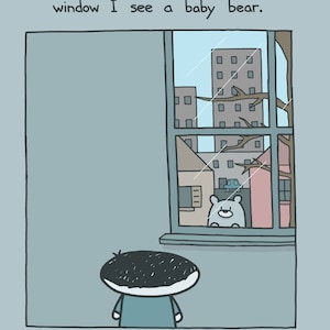 There's A Little Bear Outside My Window Greeting Card