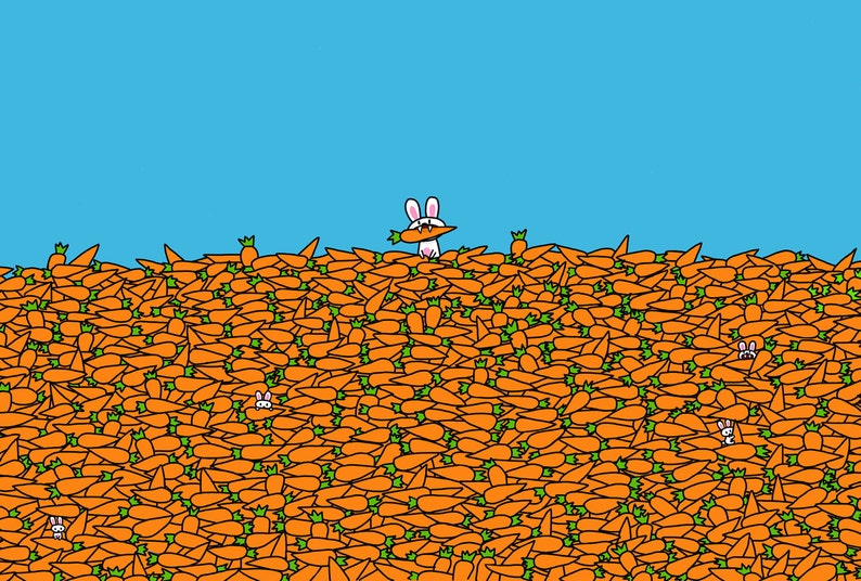 Bunny in a Sea of Carrots Card image 1