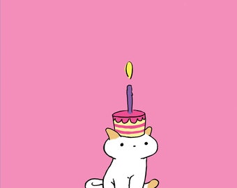 Little Cat Birthday Card