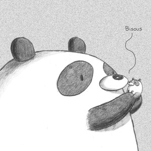 Bisous Pandabär Grußkarte