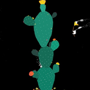 Carte de vœux Cactus avec esprit ours