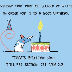 Carte de vœux Gâteau idiot de bénédiction de rat d'anniversaire de loi