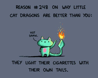 Little Cat Dragon Hot Dang Greeting Card