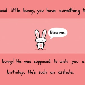 Mean Bunny Birthday Card