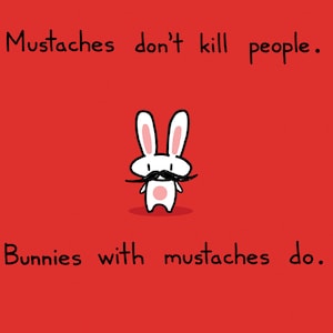 Moustache Bunny Grußkarte