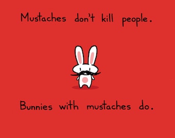 Mustache Bunny Greeting Card