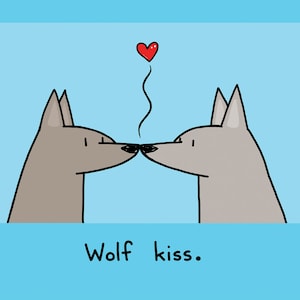 Wolf Kiss Greeting Card