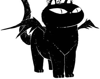 猫ドラゴンアートプリント