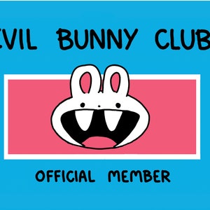 Evil Bunny Club officieel lid wenskaart