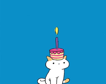 Little Cat Birthday Card