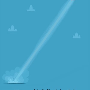 Zweven. Als een baby-eendje. Met een Jetpack-wenskaart