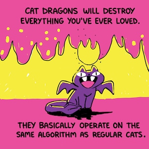 Kleiner Katzen-Drache Grußkarte