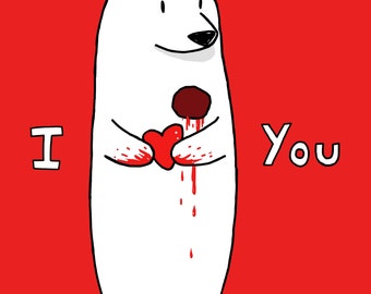 I Love You Bear Greeting Card Valentines