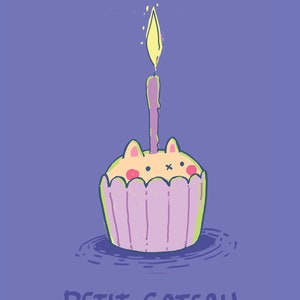Petit Gateau Geburtstagskarte (Französisch / Spanisches Katzenspiel)