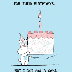 Carte d'anniversaire Lapin qui vous complimente