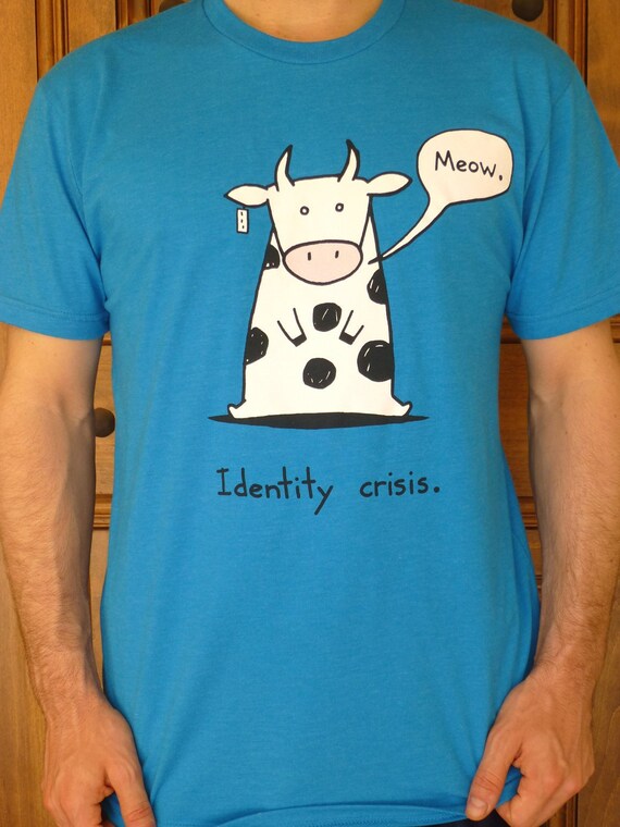 Identity Crisis Cat Cow Tshirt Mens and 