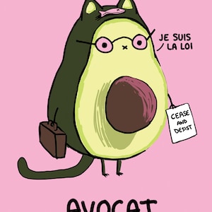 Avocat Französische Avocado Katze Lawyer Wortspiel Grußkarte