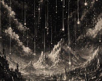 Starfall Canvas Print | Romantasy Wall Art | Fae City of Starlight Poster | Fantasy Book Lover Gift | BookTok Decor