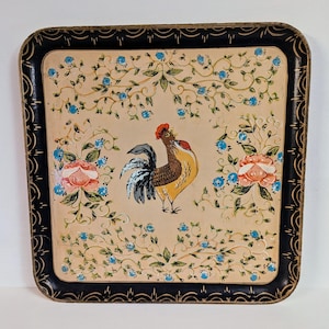 Hand painted Rooster Tray