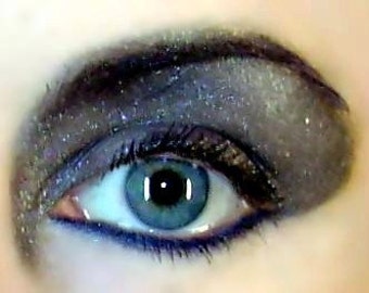 Glitter Eye Shadow Makeup Black Mineral Eye Shadow Goth Glam Chic Black Steel