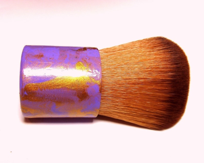 Foundation Brush Hand Painted Vegan Kabuki Brush for Mineral Makeup Application image 3