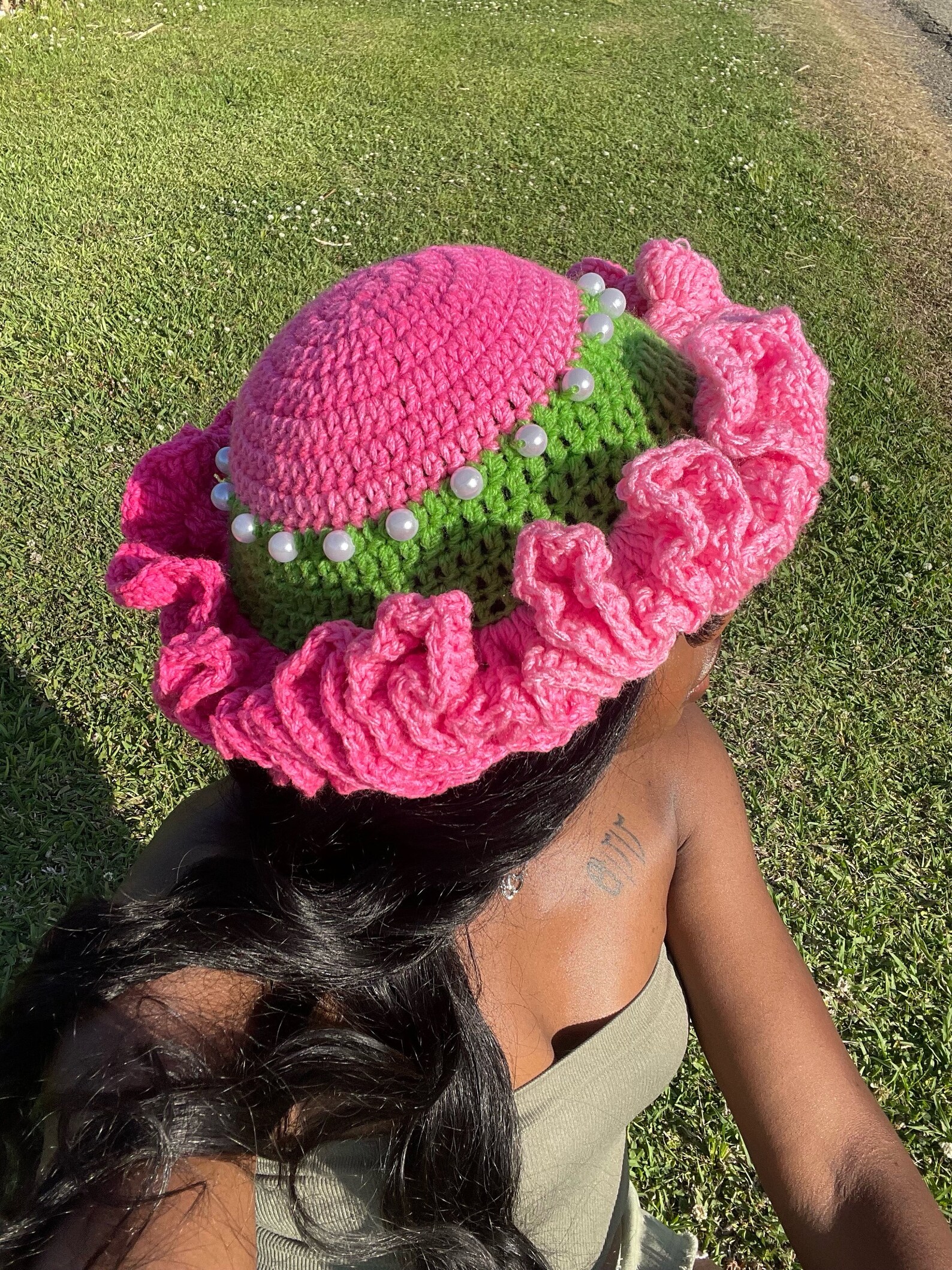 Cream Ruffle Hat Crochet Ruffle Hat - Etsy