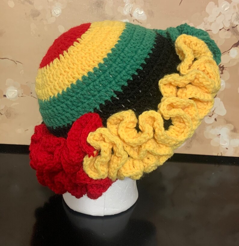 Hat Ruffles Red Crochet Ruffle Hat - Etsy