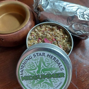 Midsummer Incense  (1 oz)  with Incense Holder and Charcoal