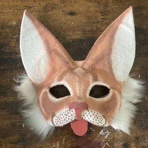 Premade ginger cat mask with removable tongue!!