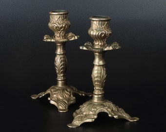 Pair of Italian Brass Candlestick