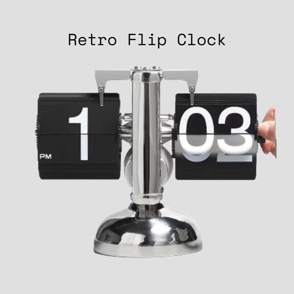 Flip Clock,Retro Clock,Desktop Clock,Mothers Day Gift,Home Decor,Gift for her